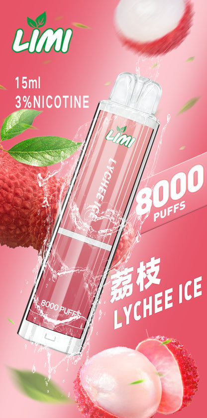 【LIMI發光拋棄式】🔥 8000口PUFFS電子煙-新品辣妹拋棄式/發光棒 一次性大容量熒光棒電子煙✨-VAKA糖果雲煙館