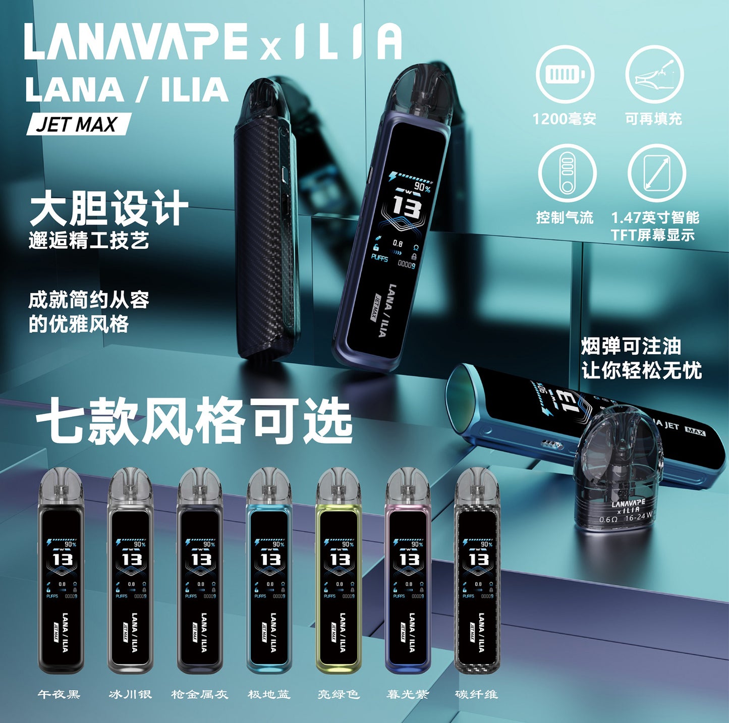 LANA·ILIA聯名款注油主機 /大煙套裝主機｜可重複注油｜功率可調-VAKA糖果雲煙館