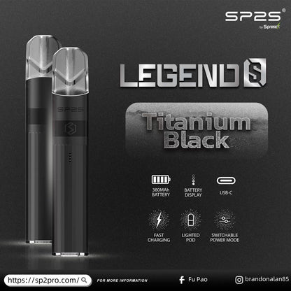【SP2S Legend S 傳奇版主機】  SP2鈦發光主機全新升級版煙桿-兩檔調節8/9W-底部發光💥 通配一代lana/Sp2s/ilia等一代煙彈-VAKA糖果雲煙館